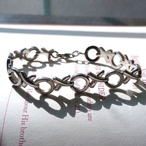 Sterling Silver love bracelet with accent diamonds on the O's Vintage EUC Boho